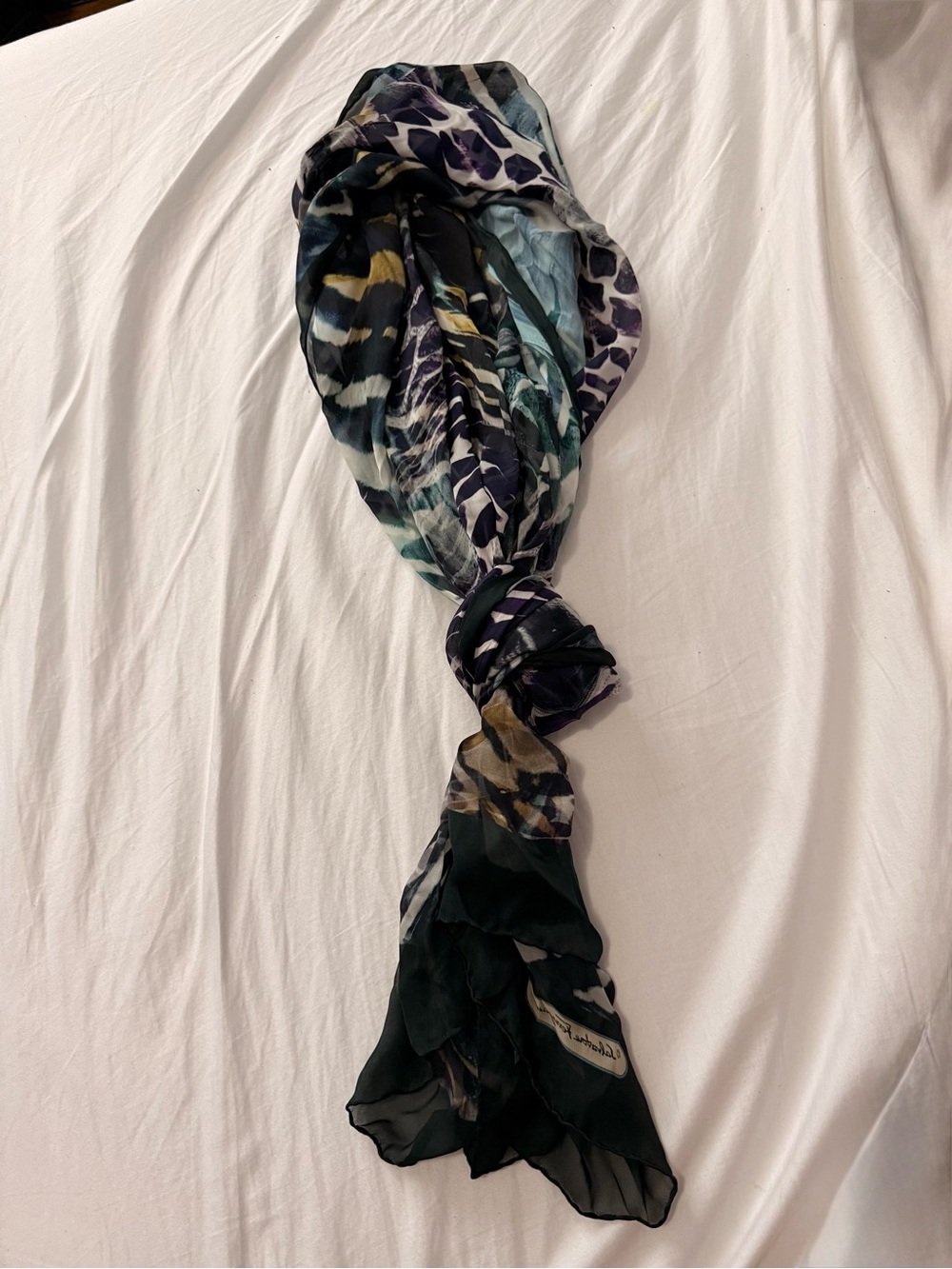 FerragamoLightweight Printed Silk Scarf - Multi-Color